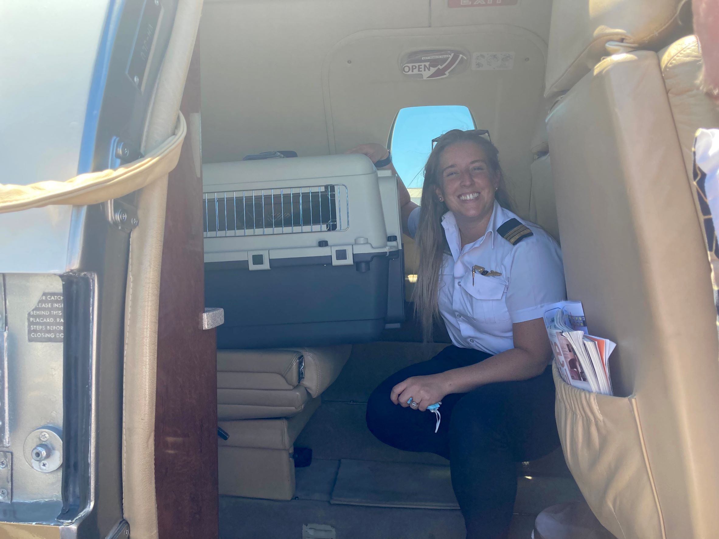 German Shepherd Puppy Black Betty leaving on a jet plane