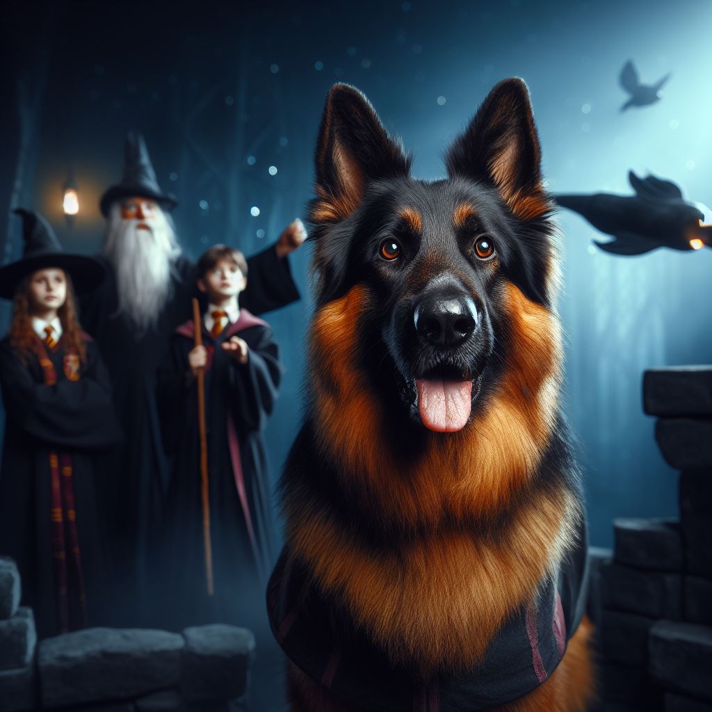 Harry Potter with his German Shepherd