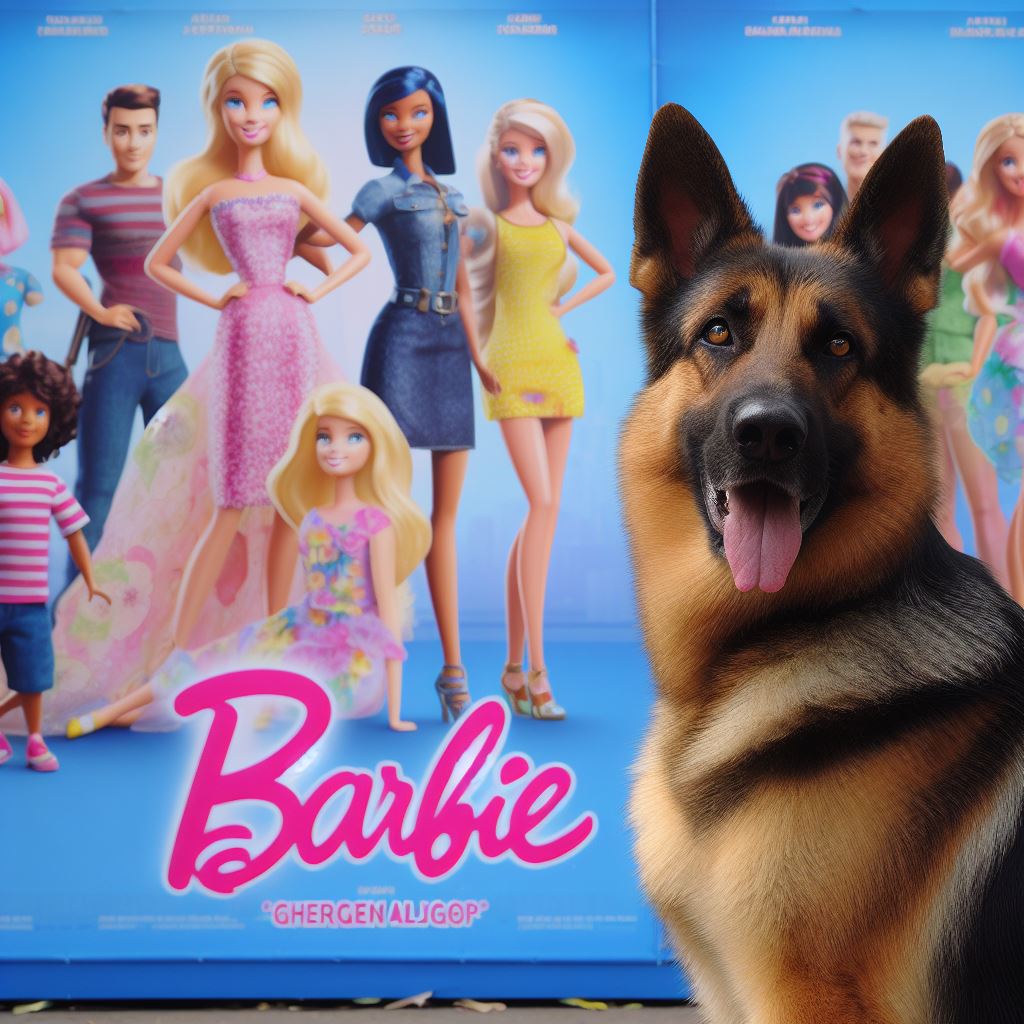 German Shepherd with Barbie 3