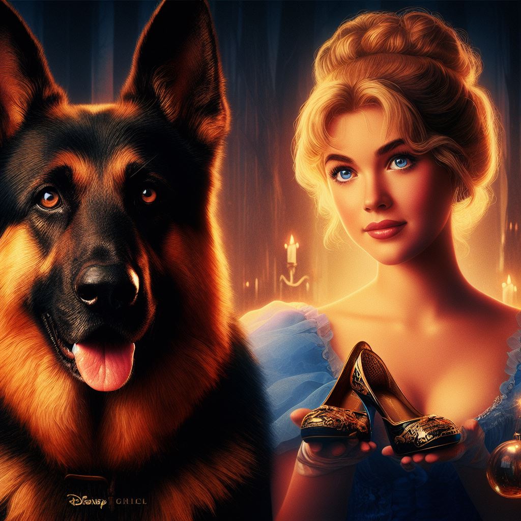 Cinderella and her german shepherd