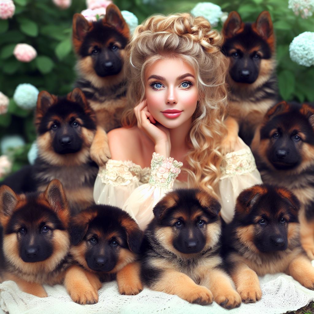 Goldielocks and her german shepherds