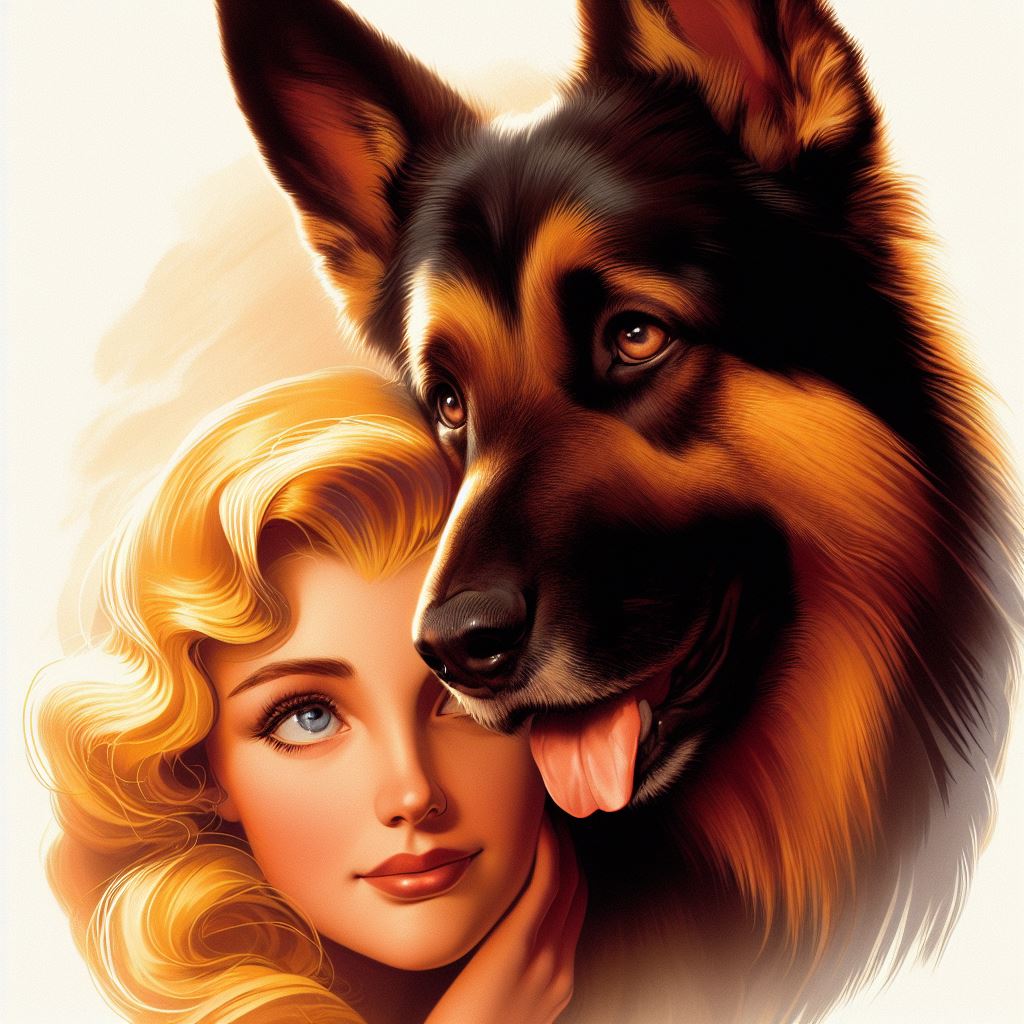 German shepherd with glamour hollywood screen sirens 5