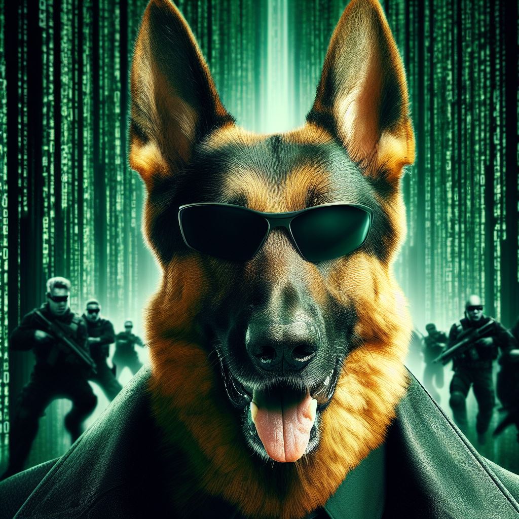 German Shepherd in the Matrix movie