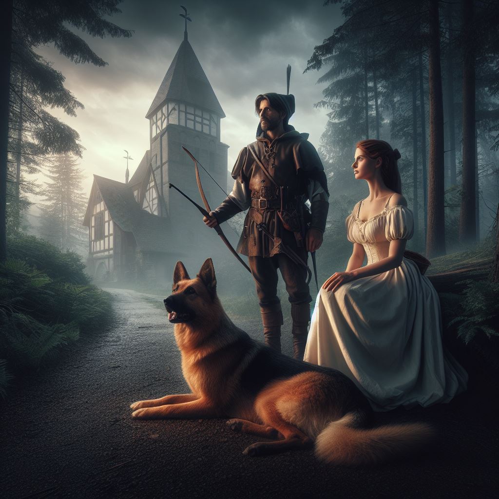 Robin Hood with his german shepherd