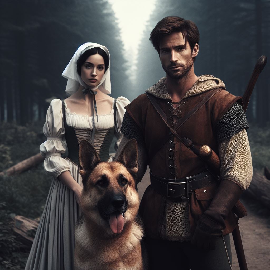 Robin Hood with his german shepherd