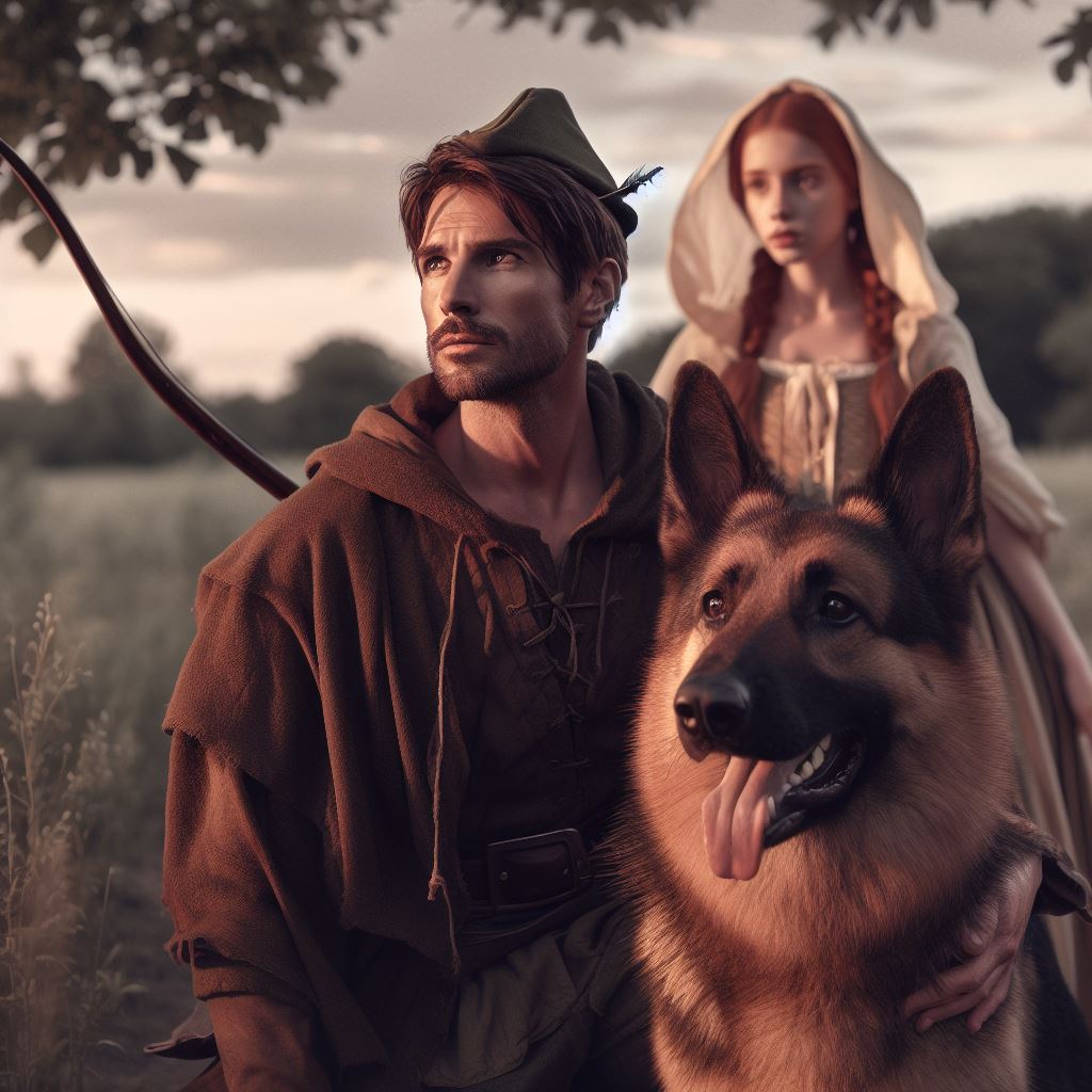Robin Hood with his german shepherd