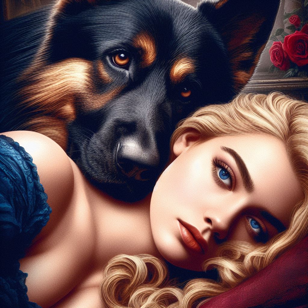 German Shepherd and sleeping beauty