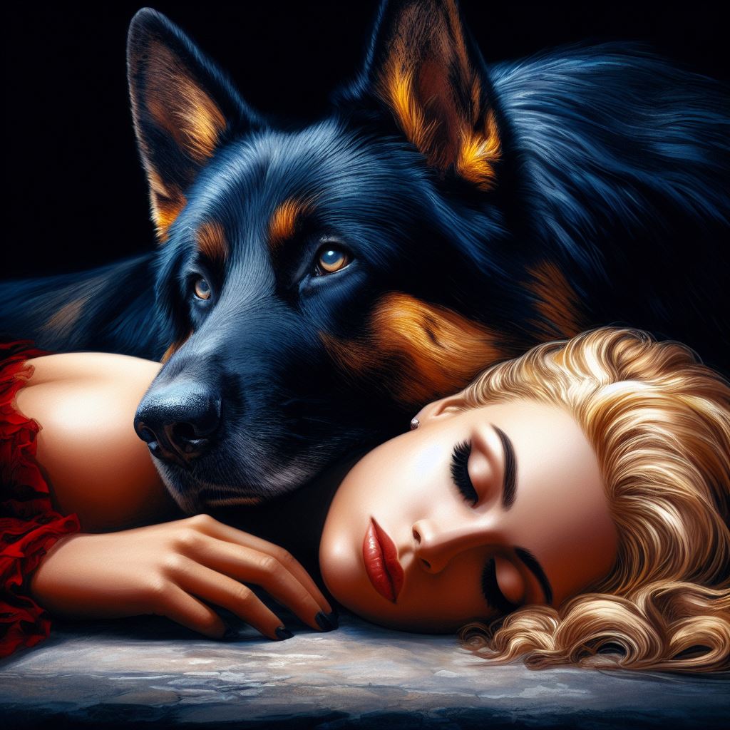 German Shepherd and sleeping beauty 3