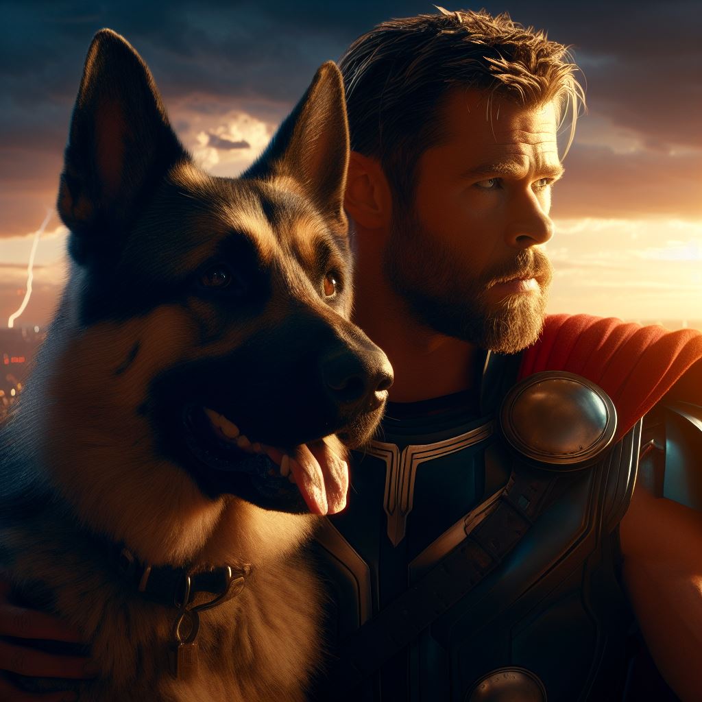 Thor with his German Shepherd