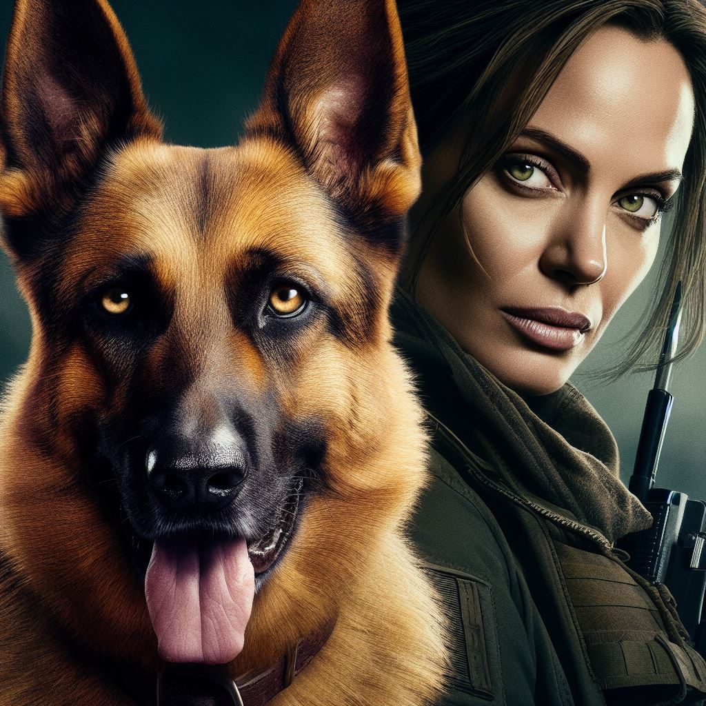 Angelina Jolie Tomb Raider with her German Shepherd 3